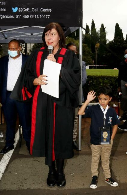 Department of Justice Senior Magistrate Hon Elsa Schnetler and Reach for a Dream EMPD Award Recipient