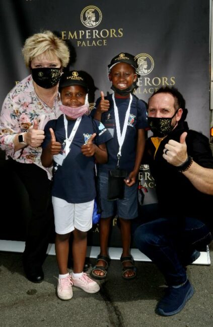 Emperors Palace Group Marketing Director Nikki J Evans with Creative Director Lee Herrmann and newly appointed Reach for a Dream Honorary EMPD officers
